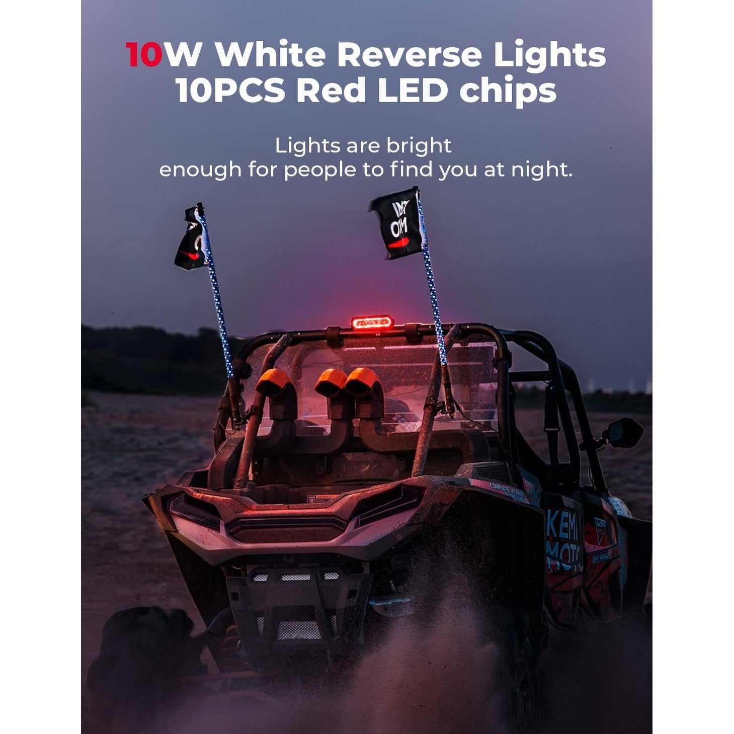 Kemimoto Can-Am Maverick X3 UTV Universial LED Chase Brake Tail Lights