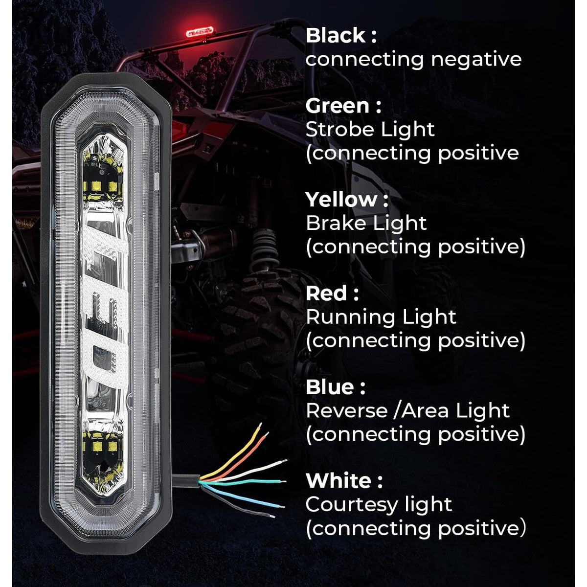 Kemimoto Can-Am Maverick X3 UTV Universial LED Chase Brake Tail Lights