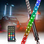 Kemimoto 2Pcs Whip Light & Flag Mount & 12V Switch On-off Spiral Whip Light Set