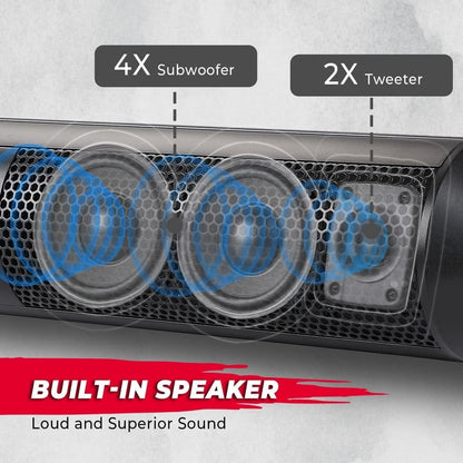 Kemimoto UTV Sound Bar System Bluetooth Speaker 500W 28" Outdoor Soundbar