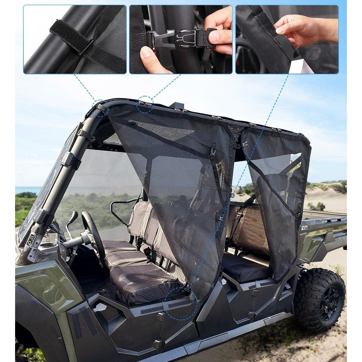Kemimoto Tracker 800SX Crew Side Window Net Doors