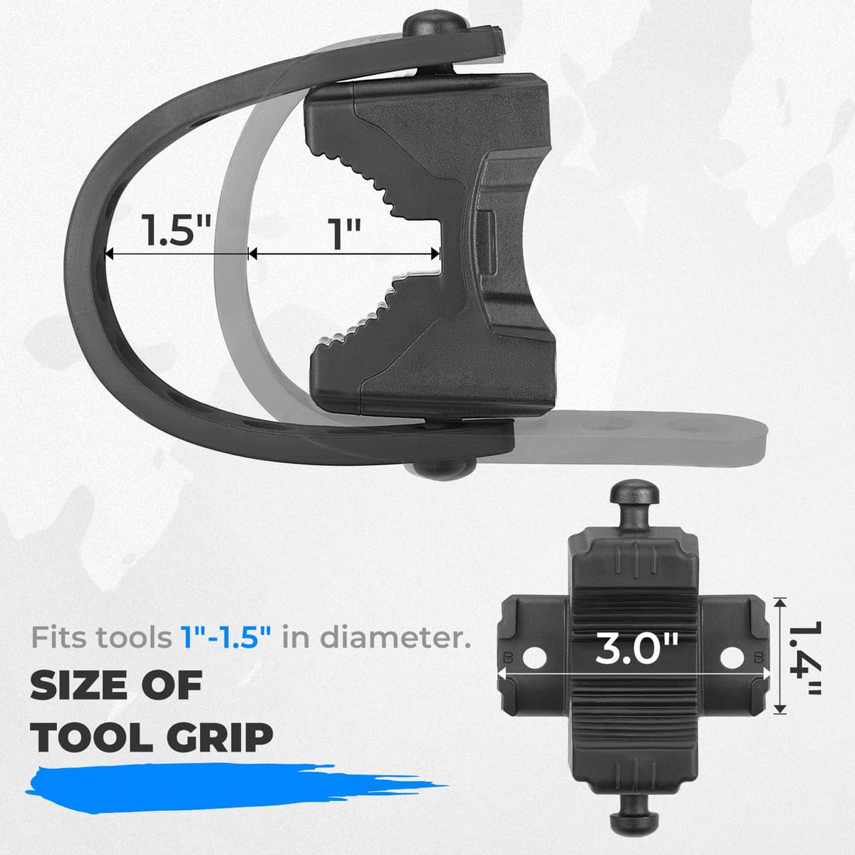 Kemimoto Universal 0.75-2.25" Roll Bars Type B Rubber Tool Clamp