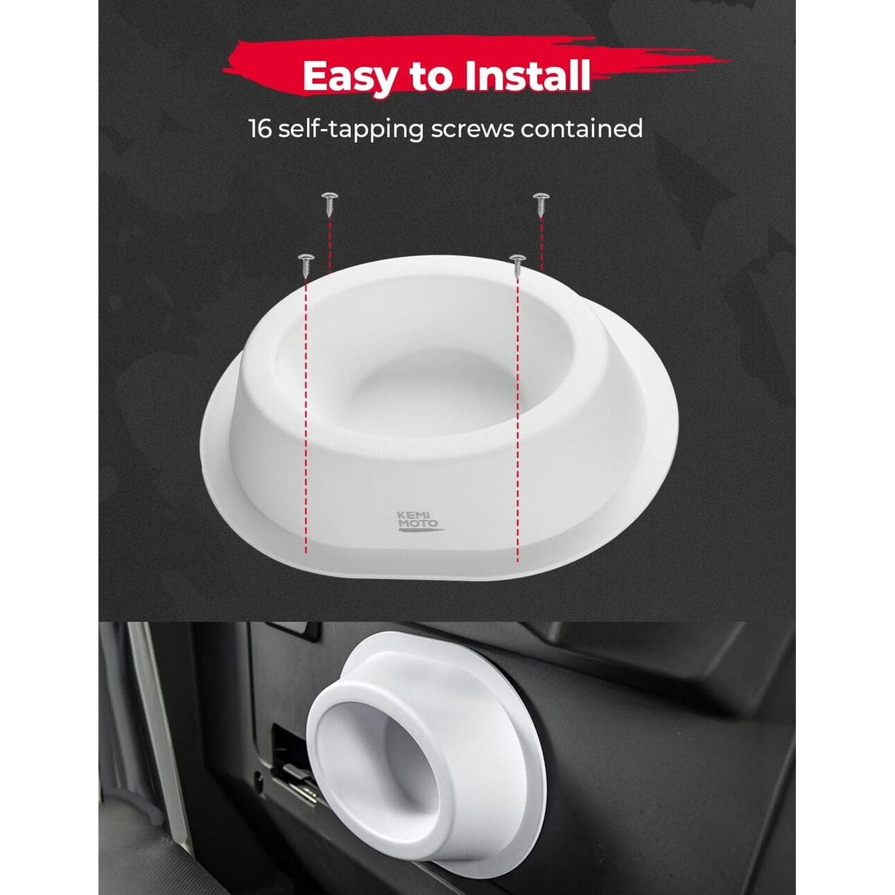 Kemimoto 6x9 Universal White Angeled Speaker Pods - 2 PCs