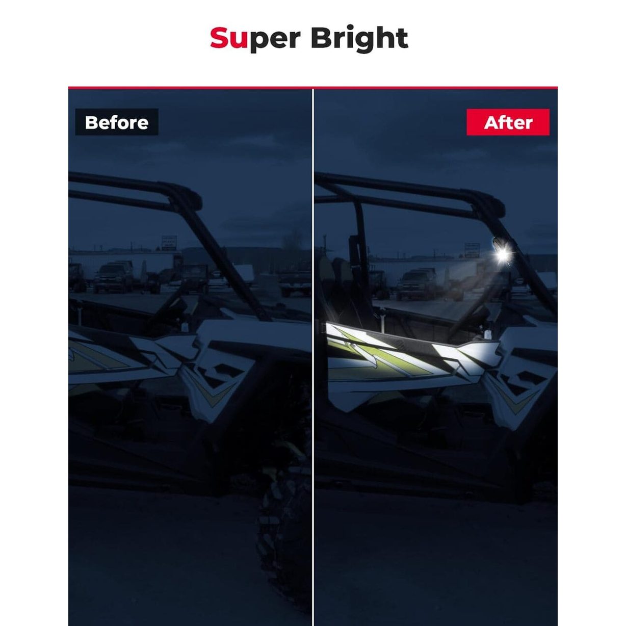 Kemimoto Universal Cab Roll Cage Waterproof LED Light