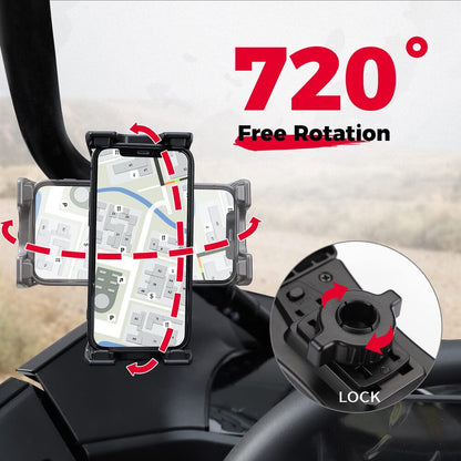 Kemimoto Universal Phone Holder for 0.6-1.25"/1.5-1.75" Roll Bar