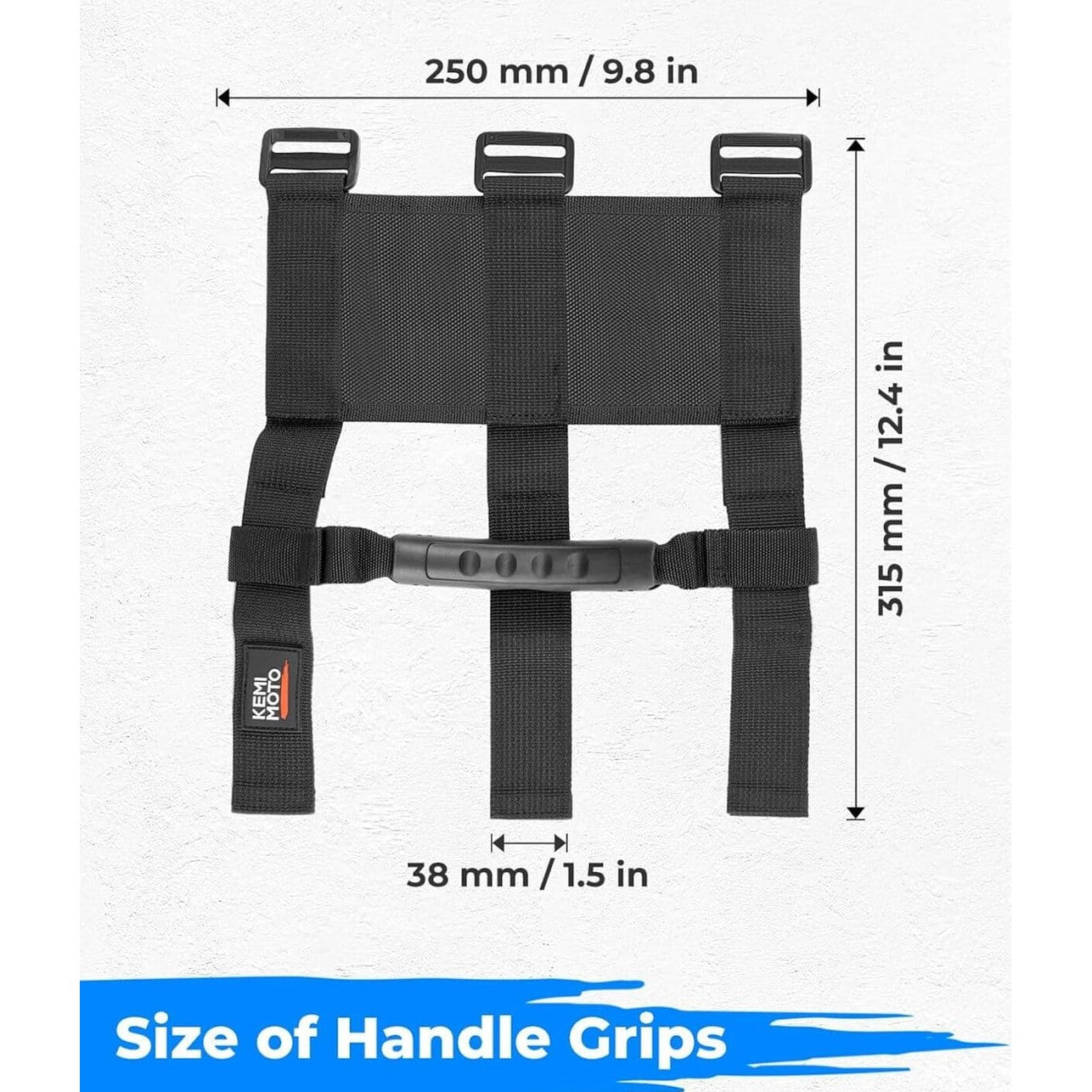 Kemimoto UTV 1.5"-2" Round Bar Cage Grab Handles - 4 Packs