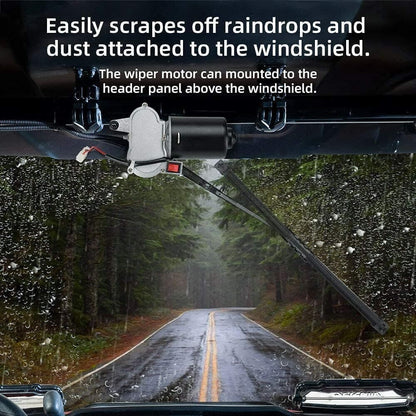 Kemimoto UTV 12V Electric Windshield Wiper Kit