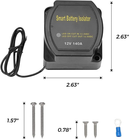 Kemimoto UTV/ATV 12V 140AMP Dual Battery Isolator Kit