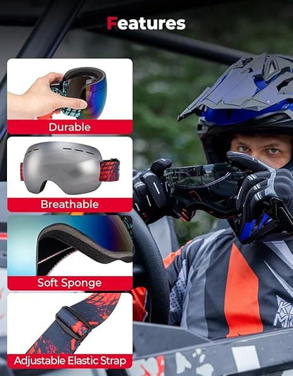 Kemimoto UTV/ ATV UV Protection Clear Vision Goggles