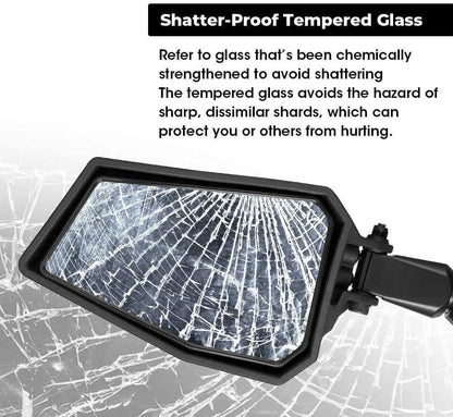 Kemimoto UTV Color Side Rear View Mirror 1.75" Roll Bar