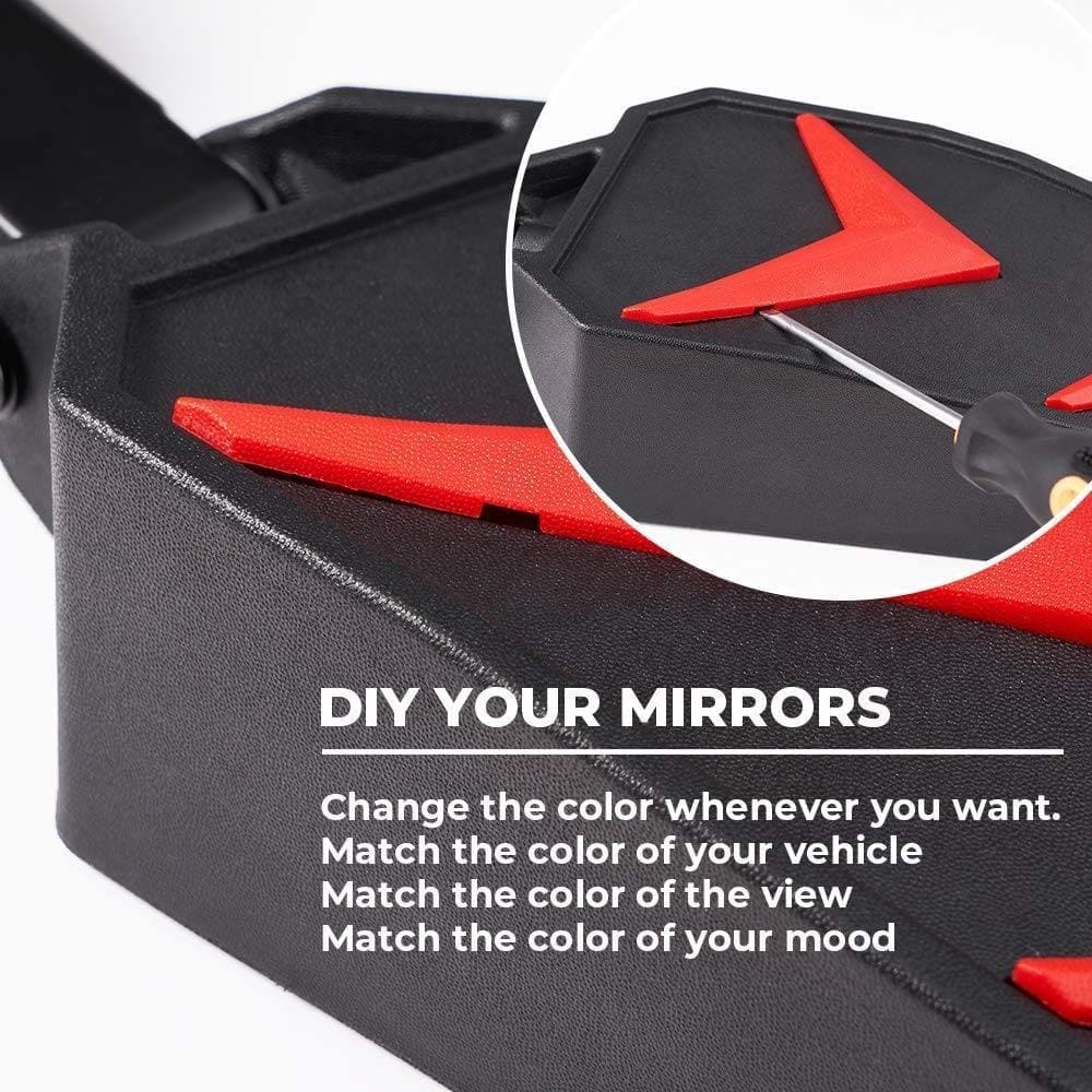 Kemimoto UTV Color Side Rear View Mirror 1.75" Roll Bar