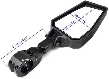Kemimoto UTV Color Side Rear View Mirror 1.75" Roll Bar