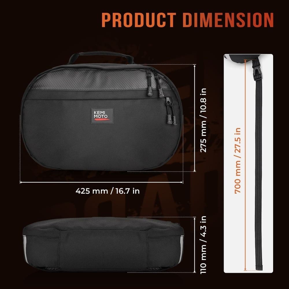 Kemimoto UTV Drive Belt Storage Bag with Reflective Strip