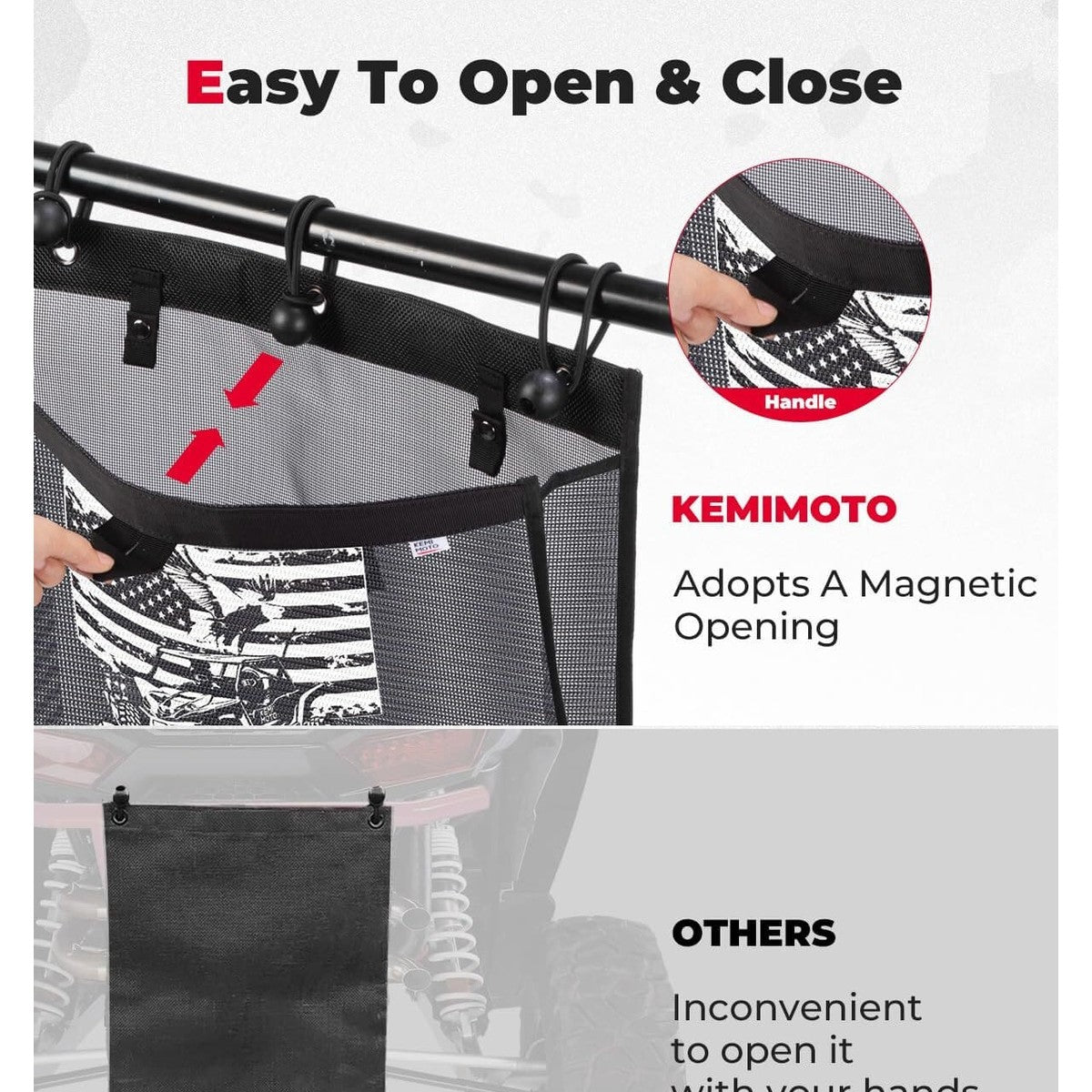 Kemimoto UTV Golf Universal Trash Sack Mesh Bag