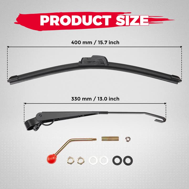 Kemimoto UTV Hand Operated Manual Windshield Wiper Kit