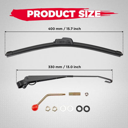 Kemimoto UTV Hand Operated Manual Windshield Wiper Kit