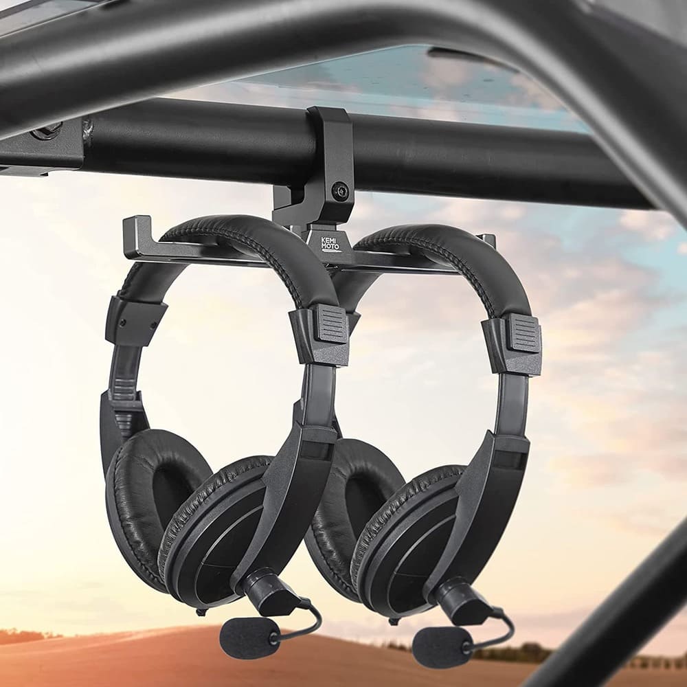 Kemimoto UTV Headset Hanger Helmet 1.5"/2" Roll Cage