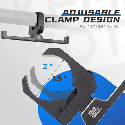 Kemimoto UTV Headset Hanger Helmet 1.5"/2" Roll Cage