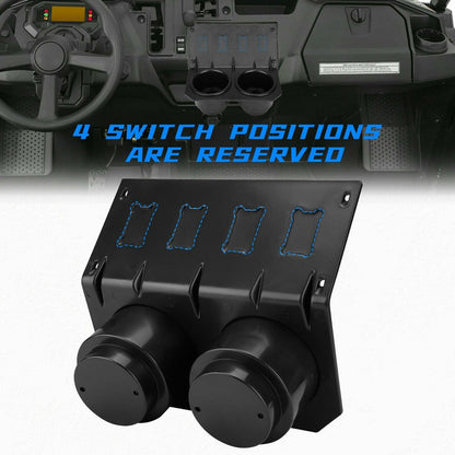 Kemimoto UTV Honda Pioneer 1000/1000-5 Cup Holder with Switch Panel