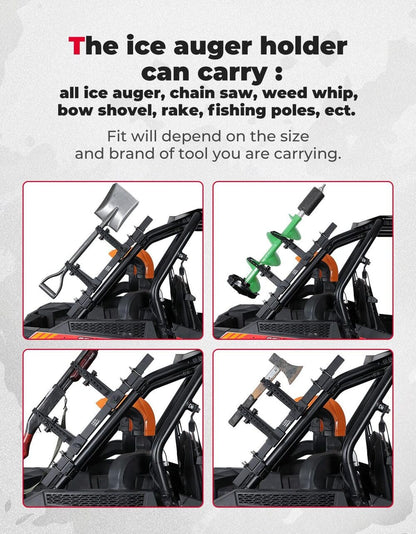 Kemimoto UTV Ice Auger Holder for 1.65''-2'' Roll Bar
