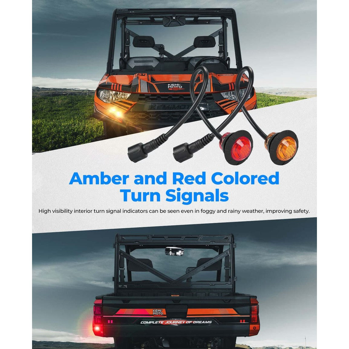 Kemimoto UTV Plug & Play Turn Signal Kit