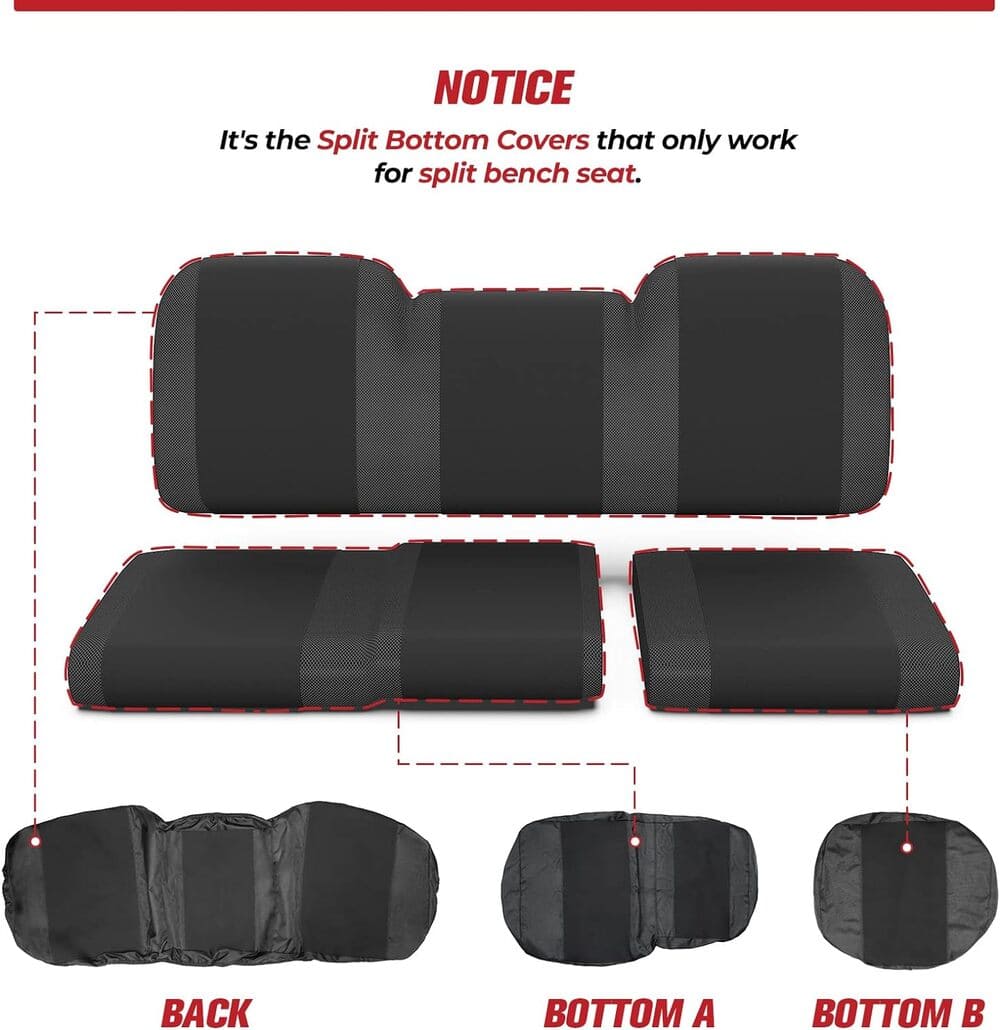 Kemimoto Polaris Ranger XP 1000/Crew UTV 3 Pcs Waterproof Seat Cover