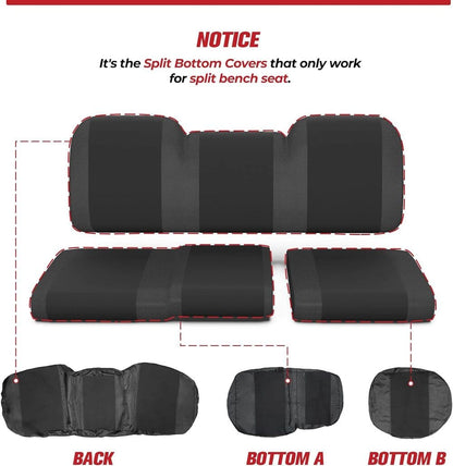 Kemimoto Polaris Ranger XP 1000/Crew UTV 3 Pcs Waterproof Seat Cover