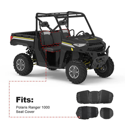 Kemimoto UTV Polaris Ranger XP 1000 Waterproof Seat Cover & 2” Tie Down Anchors