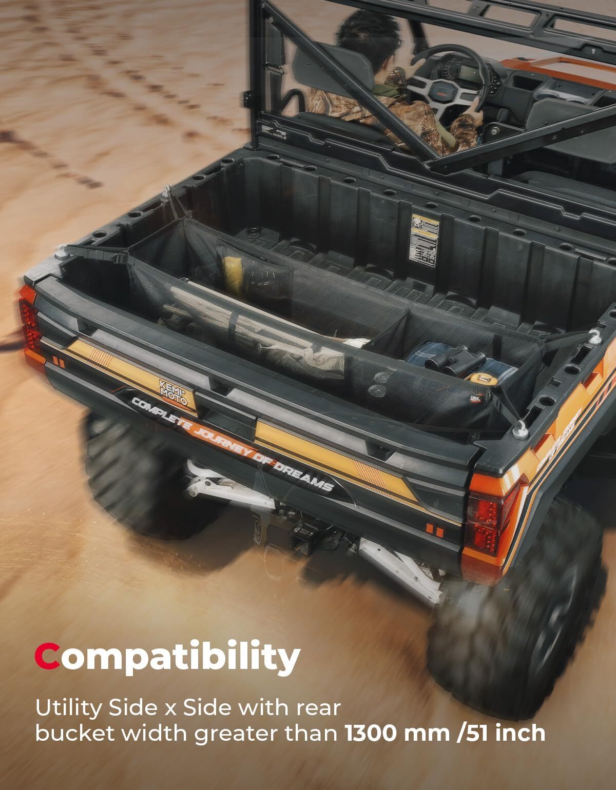 Kemimoto UTV Rear Bucket Storage Net