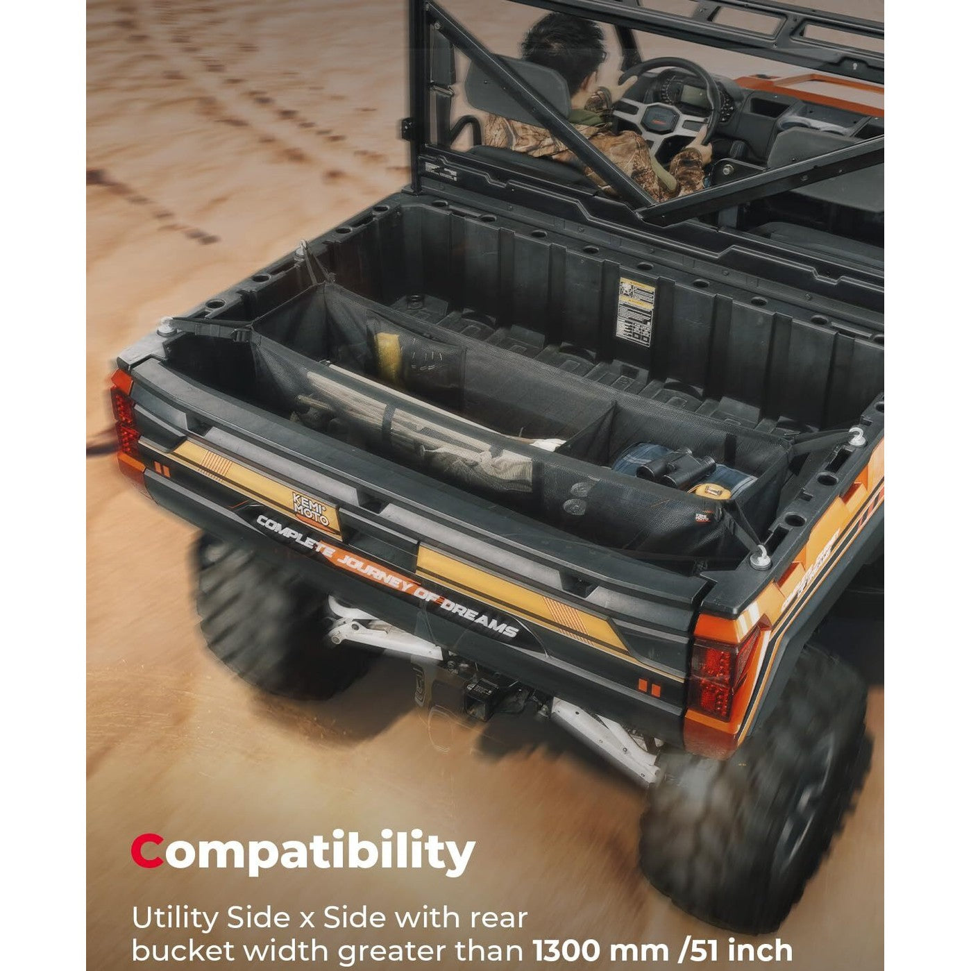 Kemimoto UTV Rear Bucket Storage Net