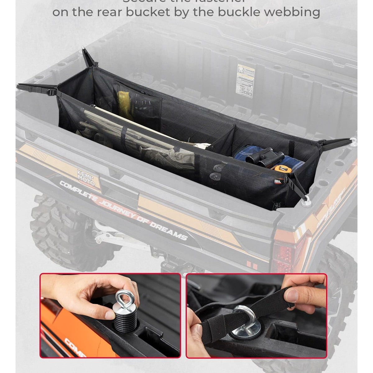 Kemimoto UTV Rear Bucket Storage Net
