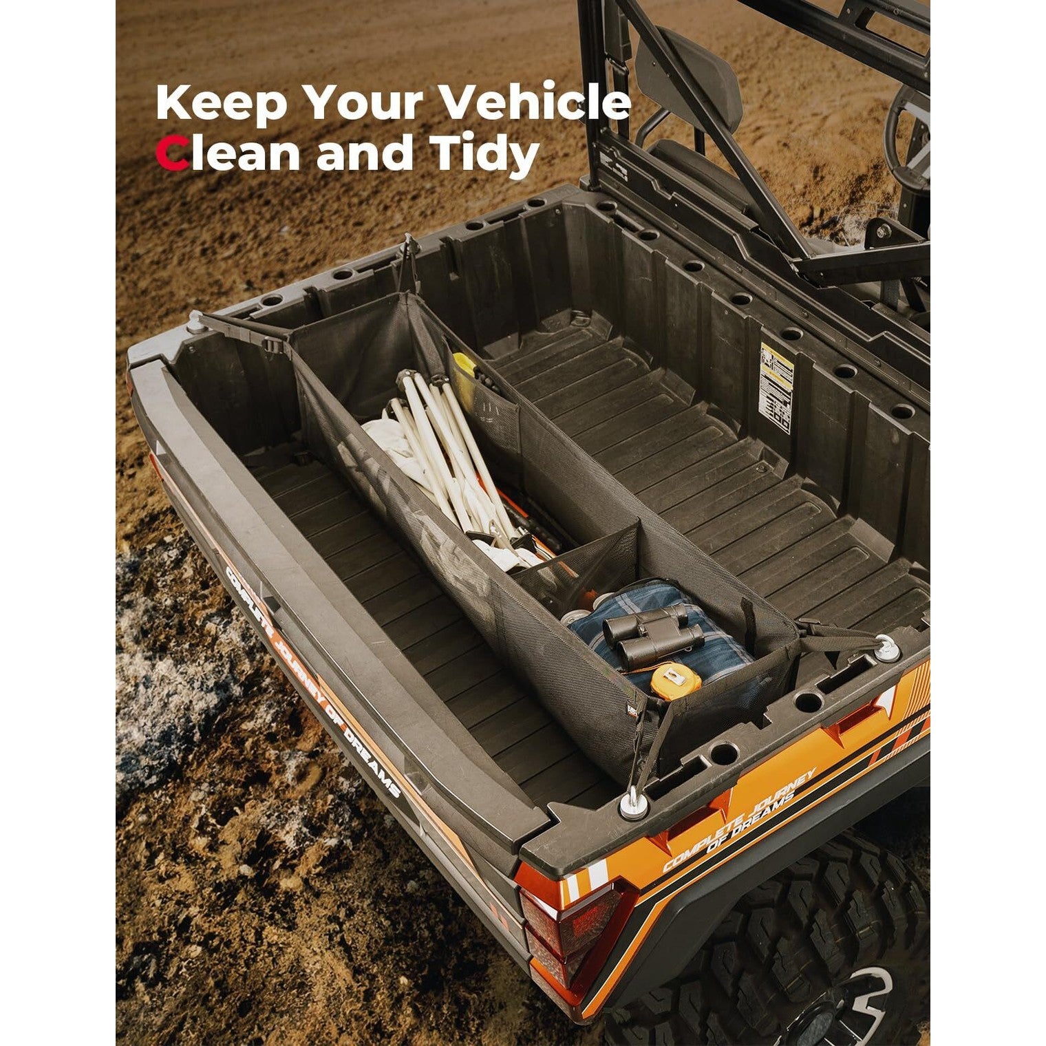 Kemimoto UTV Rear Bucket Storage Net