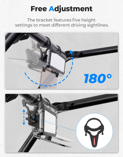 Kemimoto UTV Rear View Mirror with Folding Sun Visor for 1.65-2 inch Adjustable Clamp
