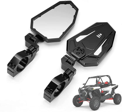 Kemimoto UTV Rear View Side Mirrors 1.75"-2" Roll Bar 1 Pair