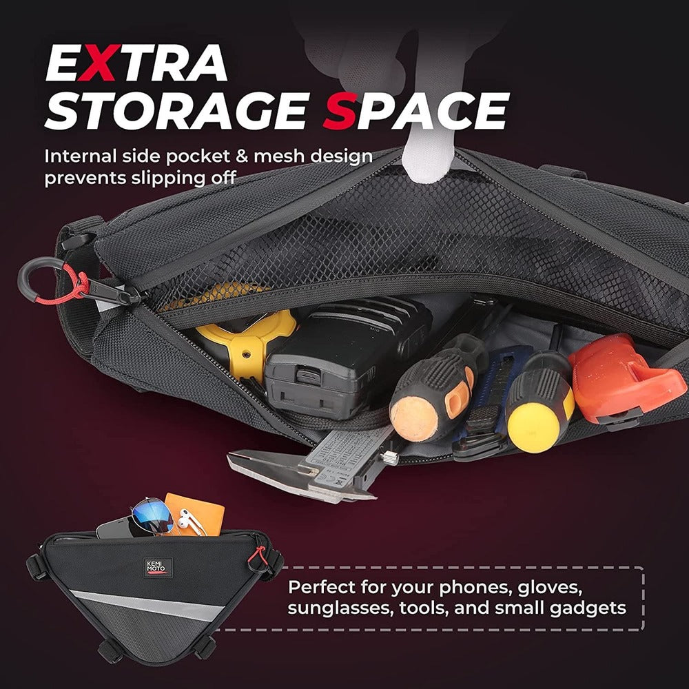 Kemimoto UTV Roll Bar Triangle Storage Bag