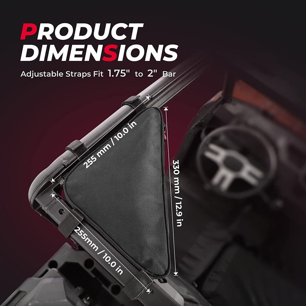 Kemimoto UTV Roll Bar Triangle Storage Bag