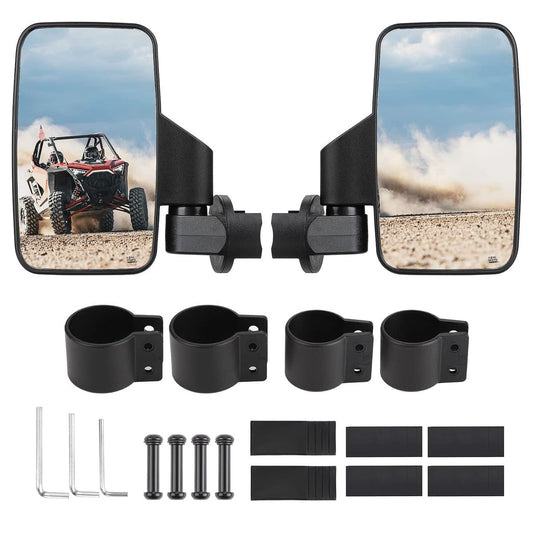 Kemimoto UTV Side Mirrors for 1.6"/2" Roll Bar Cage - 1 Pair