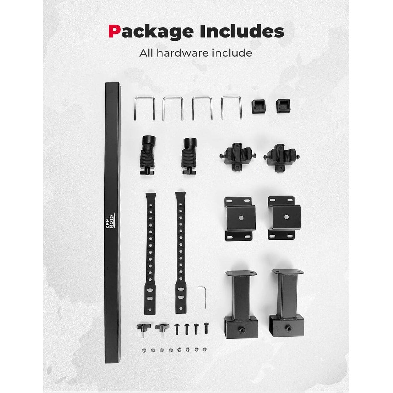Kemimoto Polaris Ranger XP 1000 UTV Tool Holder Rear Bed Rack