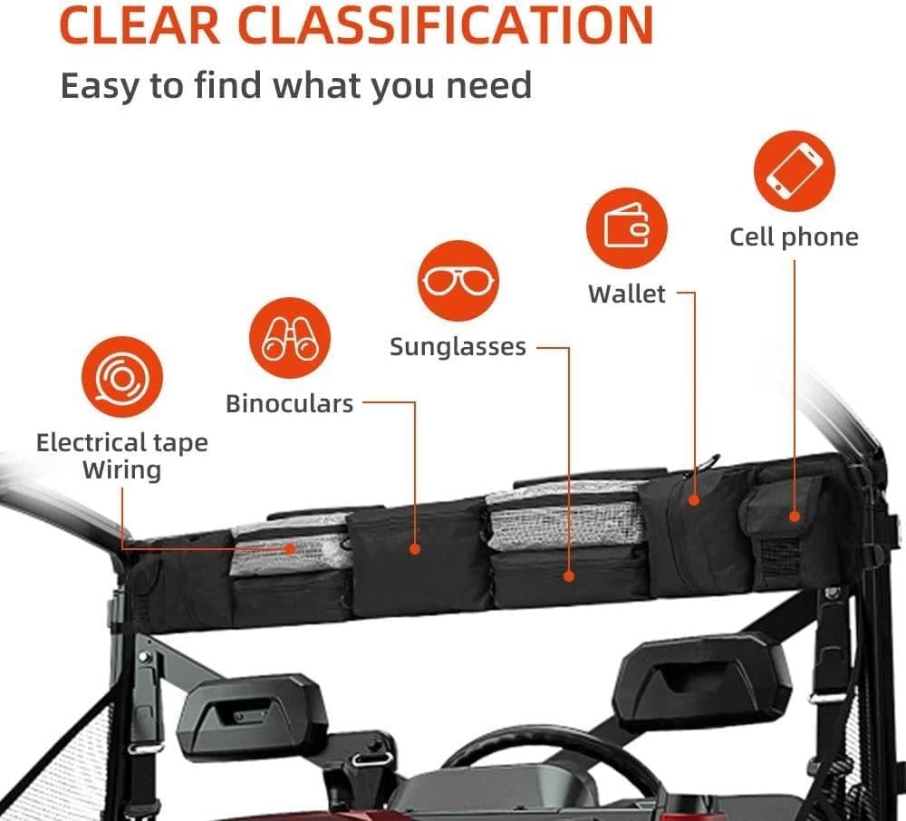 Kemimoto UTV Universal Roll Cage Organizer Storage Bag