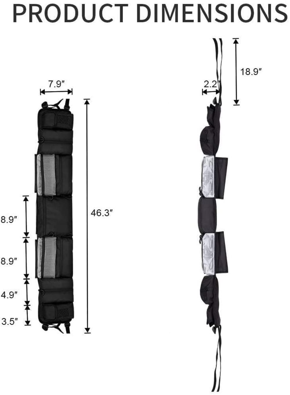 Kemimoto UTV Universal Roll Cage Organizer Storage Bag
