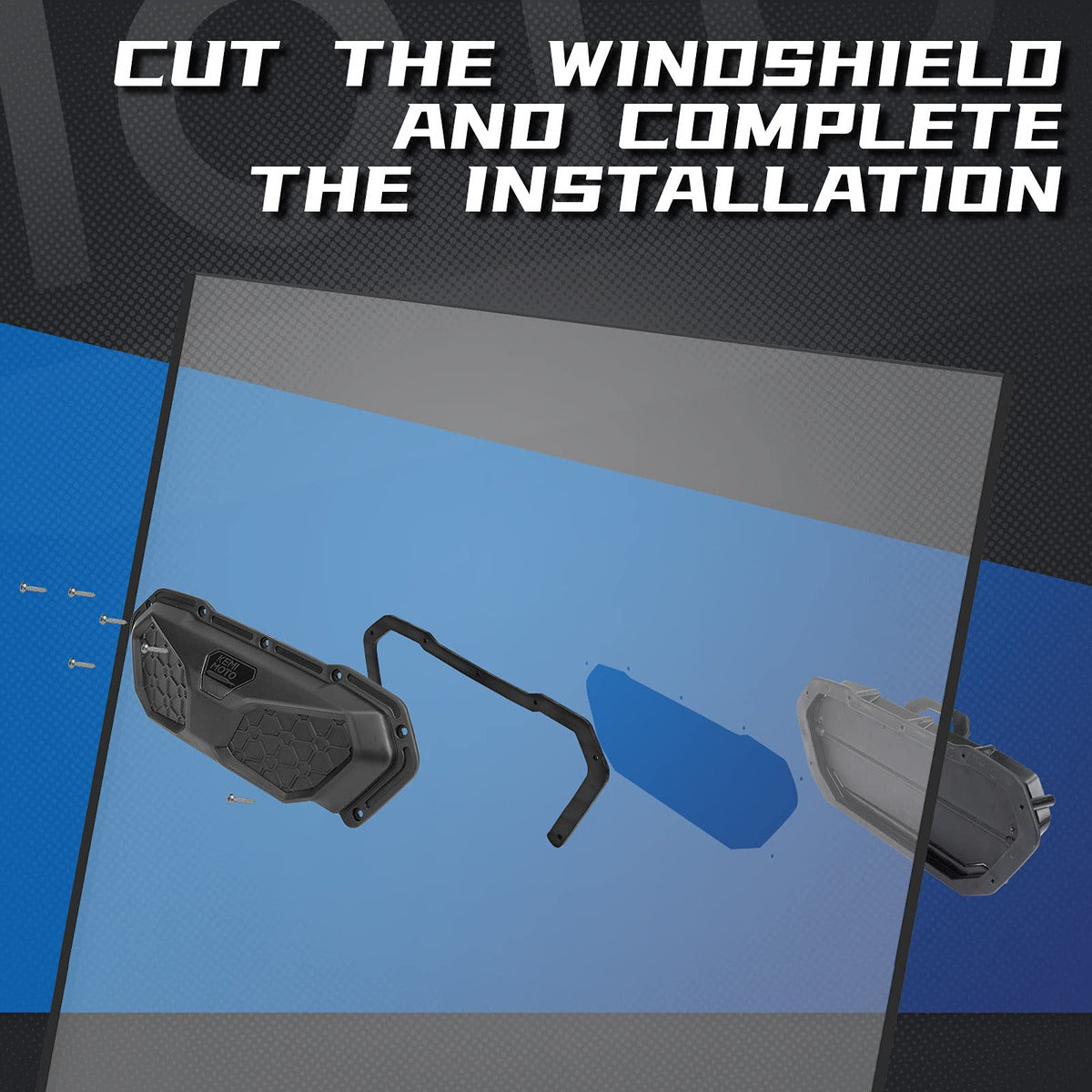 Kemimoto UTV Windshield Vent Kit for Polycarbonate Windshield