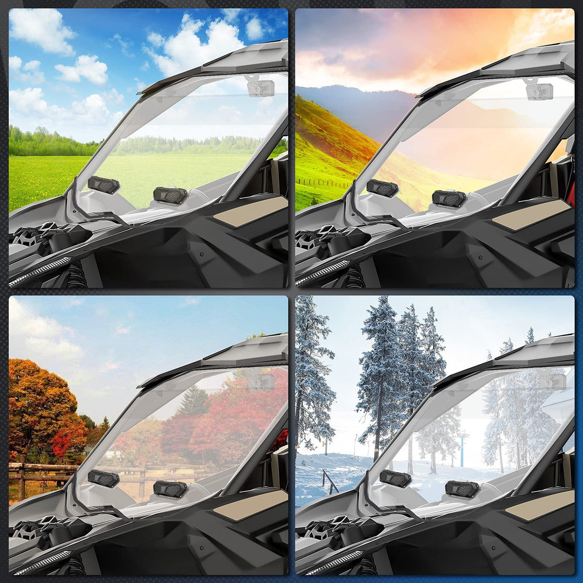 Kemimoto UTV Windshield Vent Kit for Polycarbonate Windshield