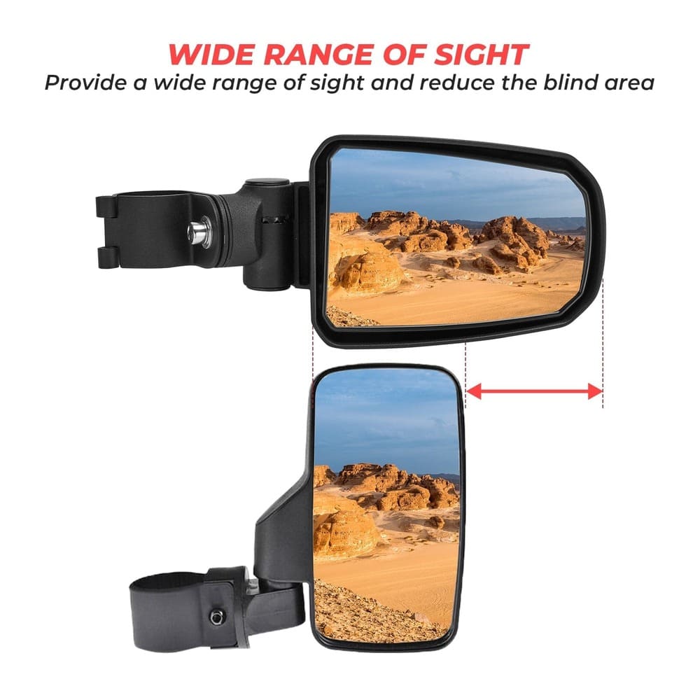 Kemimoto Yamaha Rhino 1.75" Roll Cage Adjustable Side View Convex Mirror