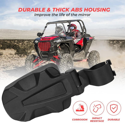 Kemimoto Yamaha Rhino Adjustable Side View Convex Mirror for 1.75" Roll Cage