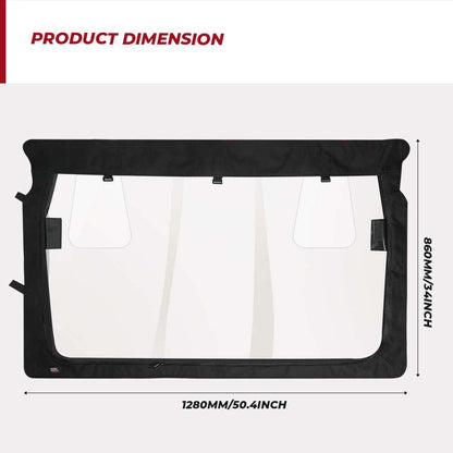 Kemimoto Yamaha Rhino/Massimo Rear Windshield with Zipper Back