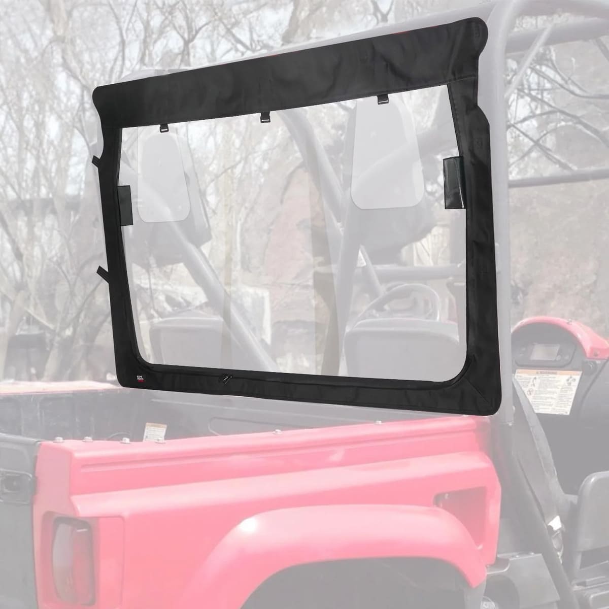 Kemimoto Yamaha Rhino Rear Windshield with Zipper Back