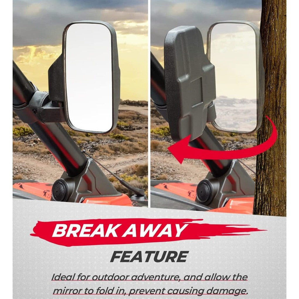 Kemimoto Yamaha Rhino UTV 1.75" - 2" Side View High Impact Convex Mirror