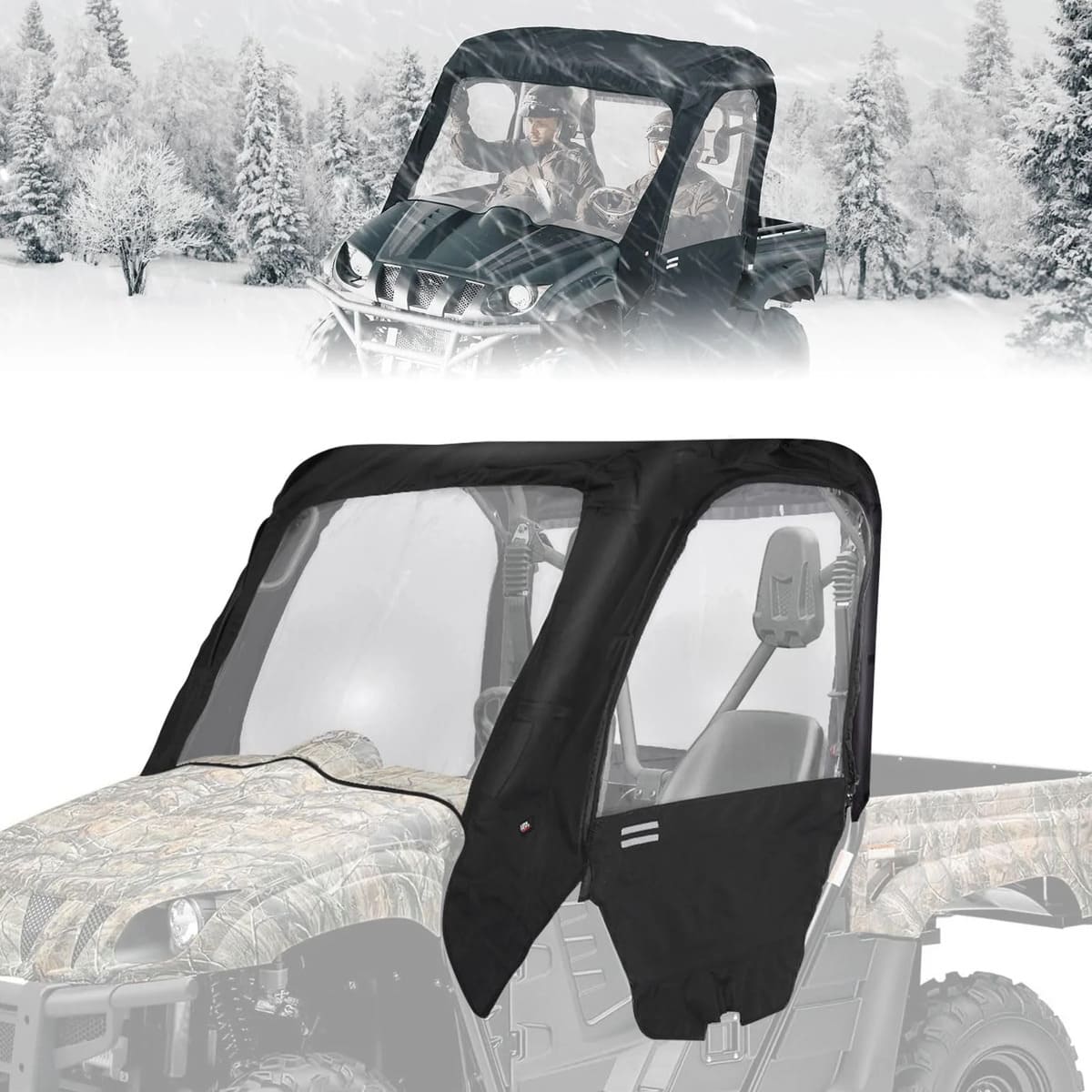 Kemimoto Yamaha Rhino UTV Cab Enclosure Heavy-Duty 900D w/ Half Doors