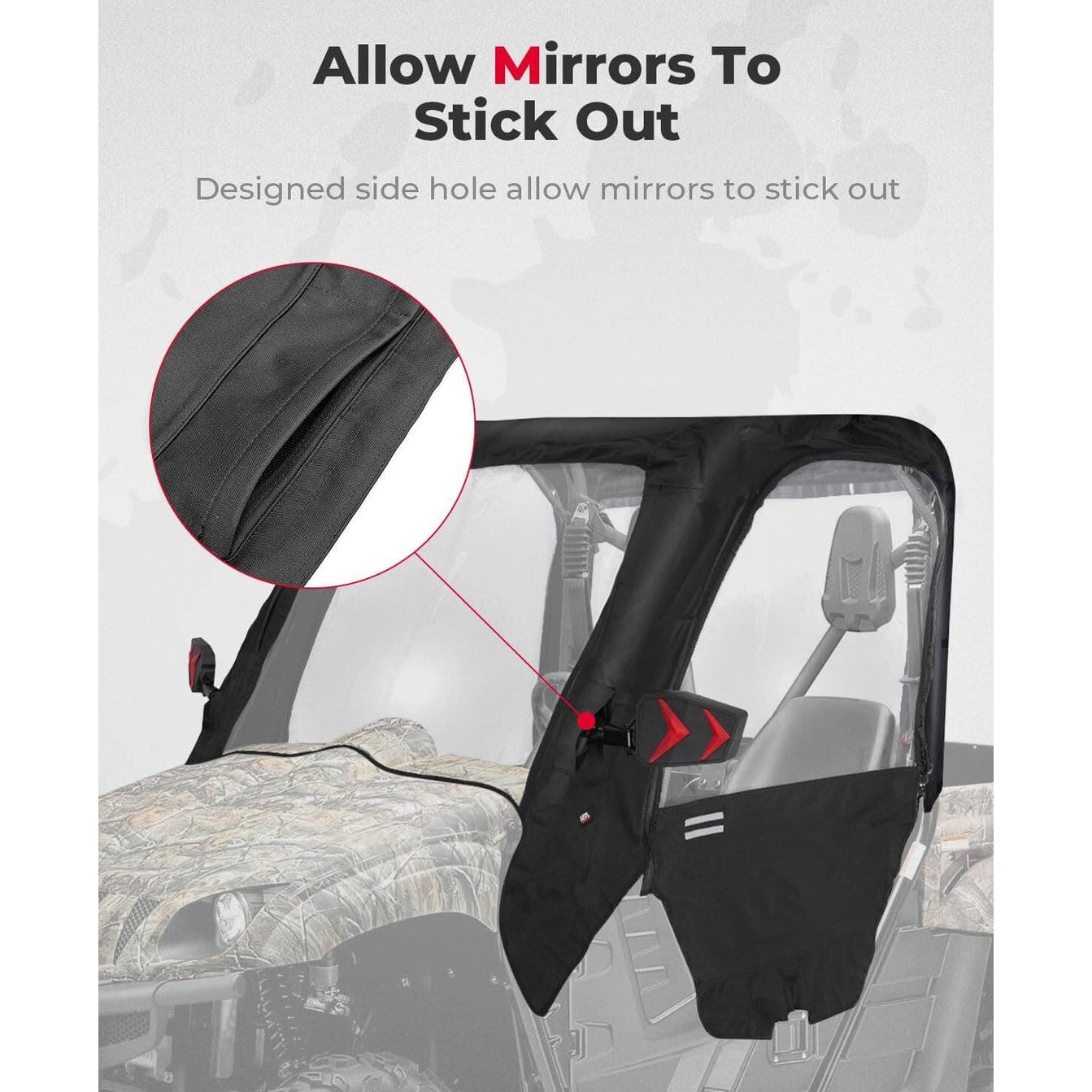 Kemimoto Yamaha Rhino UTV Cab Enclosure Heavy-Duty 900D w/ Half Doors