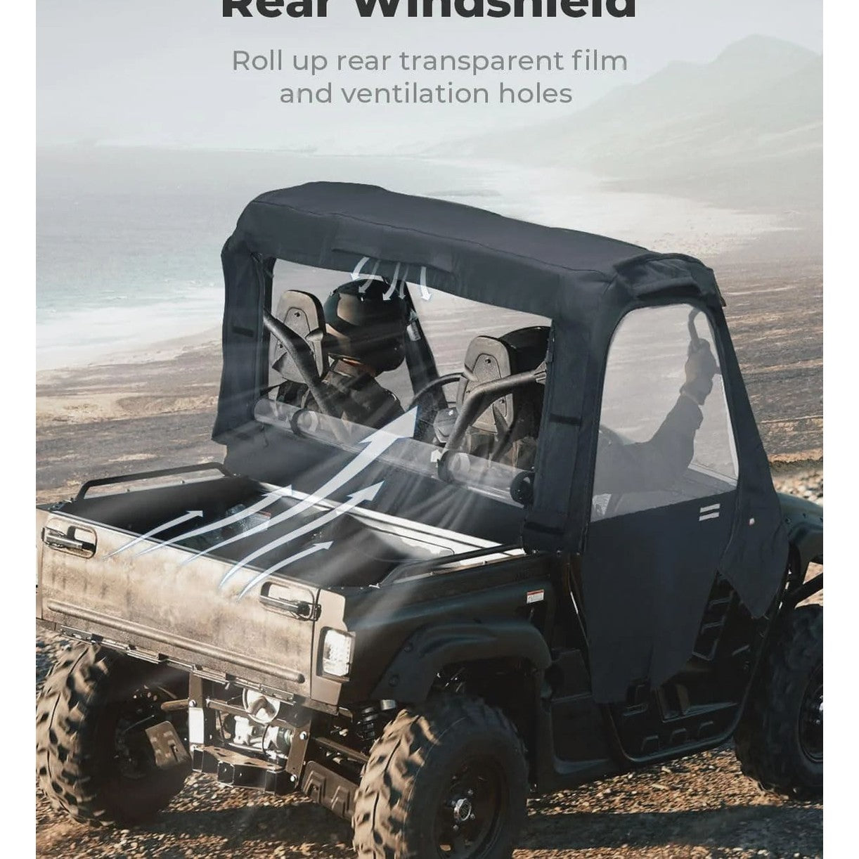 Kemimoto Yamaha Rhino UTV Cab Enclosure Heavy-Duty 900D w/ Half Doors